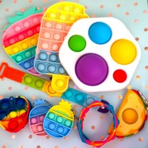 Fidget pack two popit three mini popit two bracelet poppit two dimple fidgets